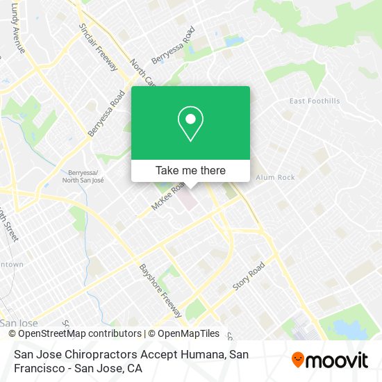 San Jose Chiropractors Accept Humana map