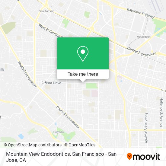 Mapa de Mountain View Endodontics