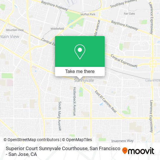 Superior Court Sunnyvale Courthouse map