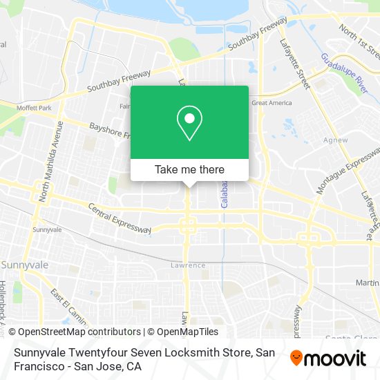 Mapa de Sunnyvale Twentyfour Seven Locksmith Store