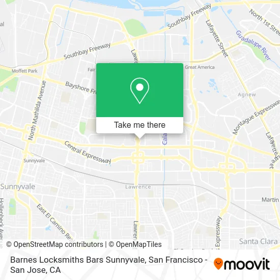 Mapa de Barnes Locksmiths Bars Sunnyvale