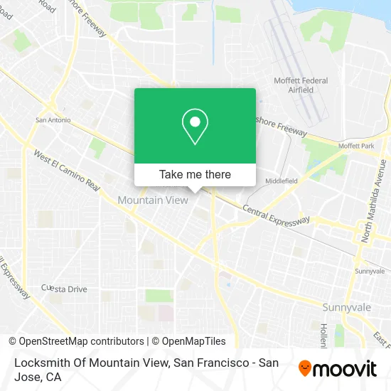 Locksmith Of Mountain View map