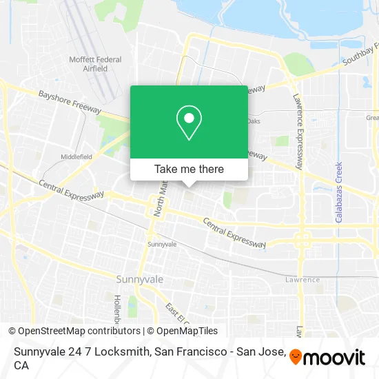 Mapa de Sunnyvale 24 7 Locksmith