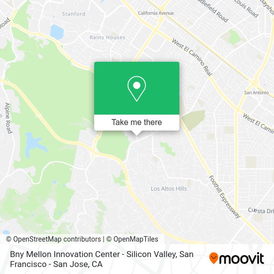 Mapa de Bny Mellon Innovation Center - Silicon Valley