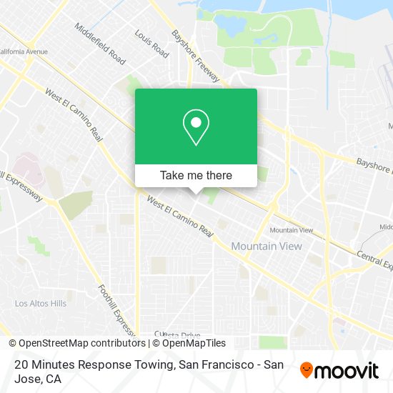 20 Minutes Response Towing map