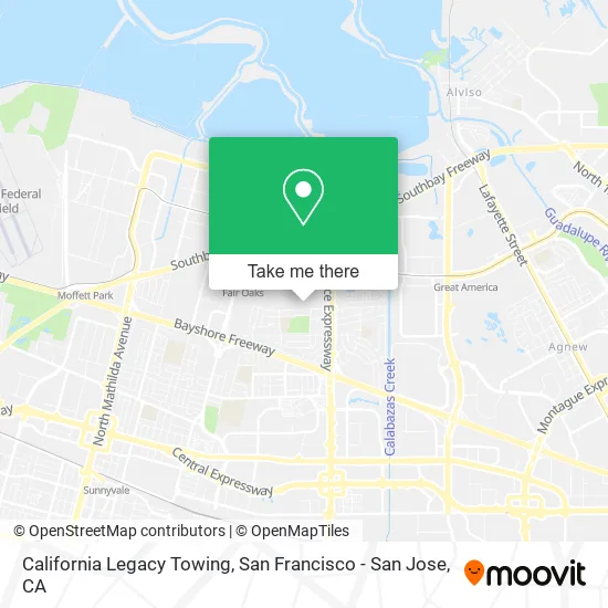 California Legacy Towing map