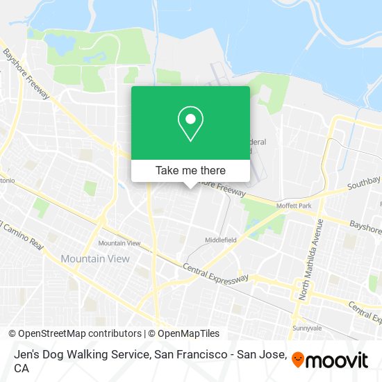 Mapa de Jen's Dog Walking Service