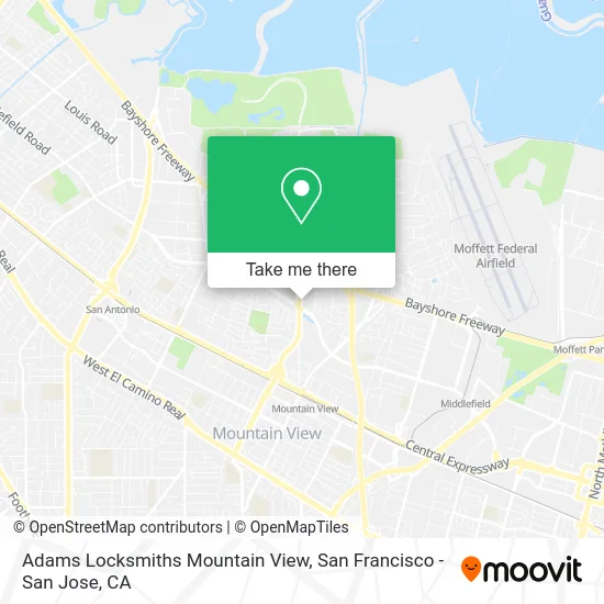 Adams Locksmiths Mountain View map