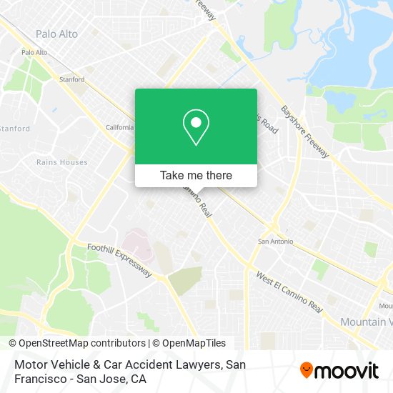 Mapa de Motor Vehicle & Car Accident Lawyers