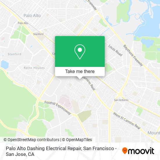 Palo Alto Dashing Electrical Repair map