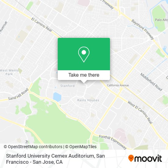 Mapa de Stanford University Cemex Auditorium