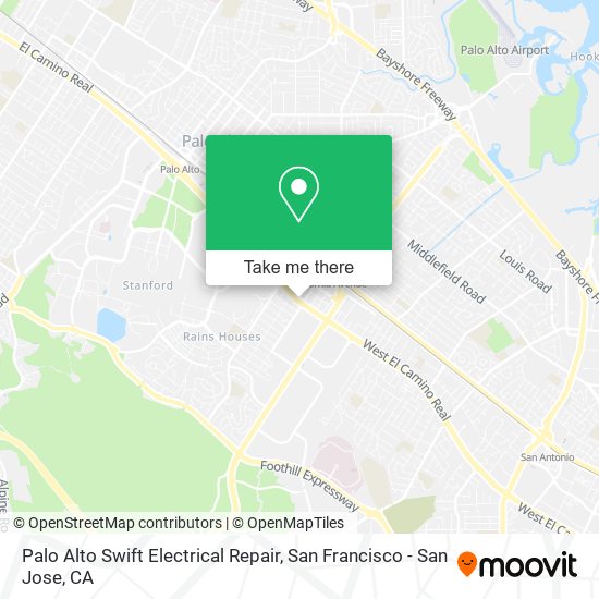 Palo Alto Swift Electrical Repair map