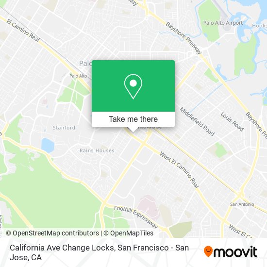 California Ave Change Locks map