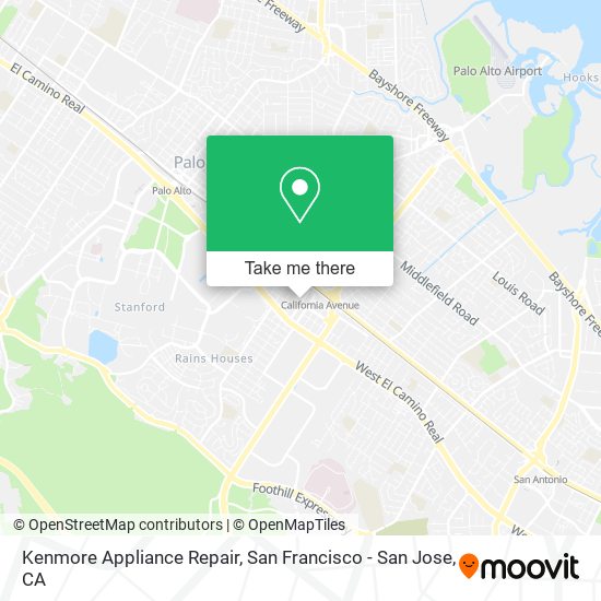 Kenmore Appliance Repair map
