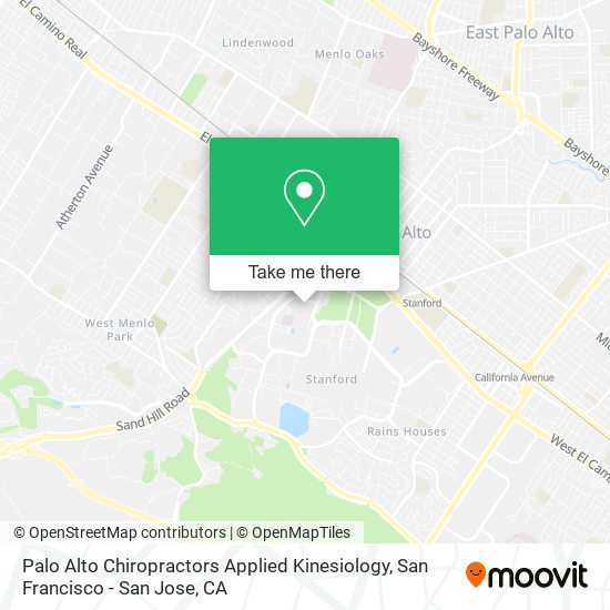 Palo Alto Chiropractors Applied Kinesiology map