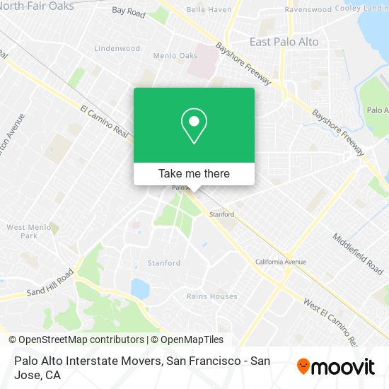 Palo Alto Interstate Movers map
