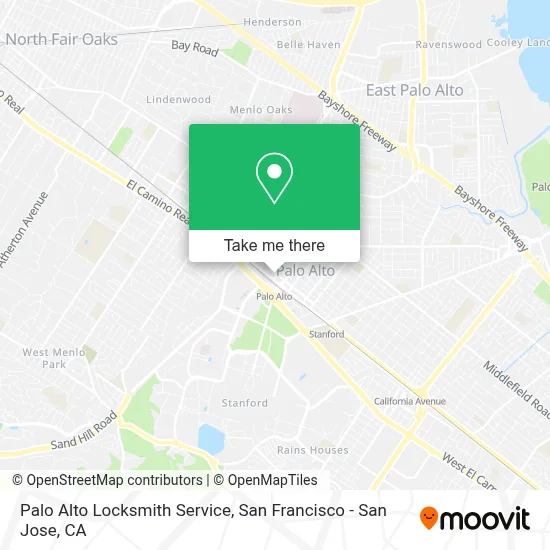 Palo Alto Locksmith Service map