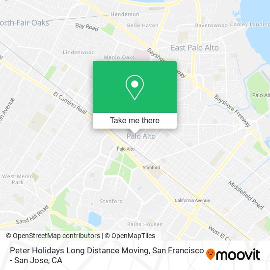 Peter Holidays Long Distance Moving map