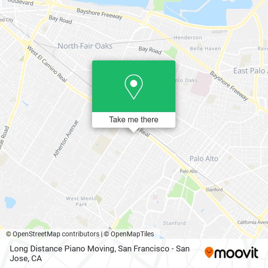 Long Distance Piano Moving map