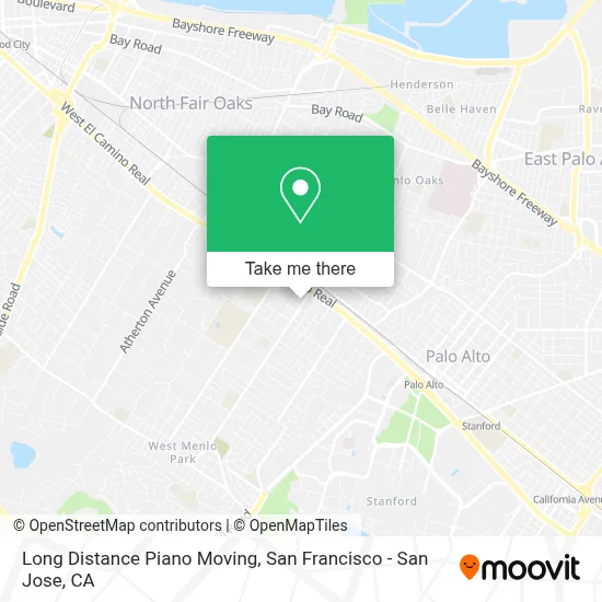 Long Distance Piano Moving map