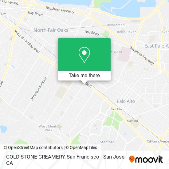 COLD STONE CREAMERY map