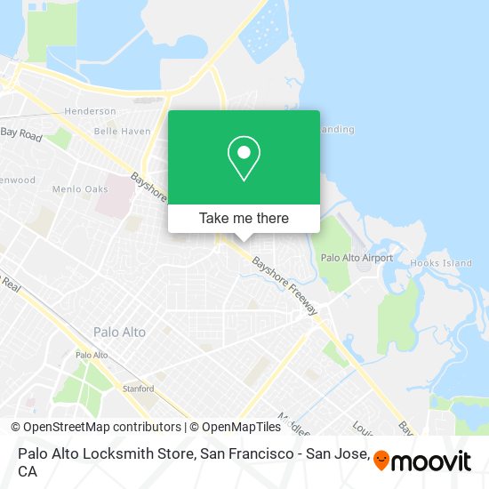 Mapa de Palo Alto Locksmith Store