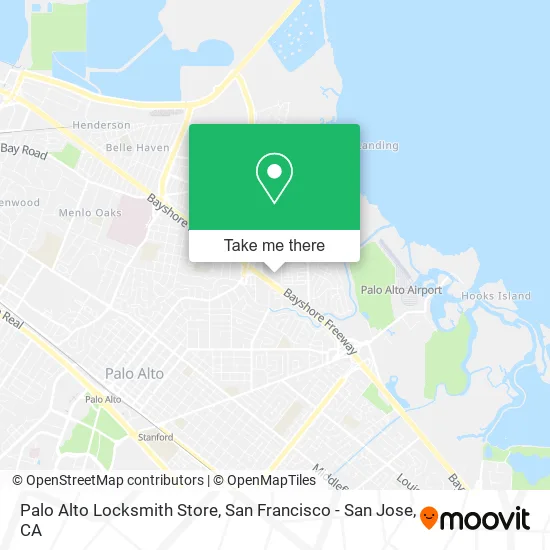 Mapa de Palo Alto Locksmith Store