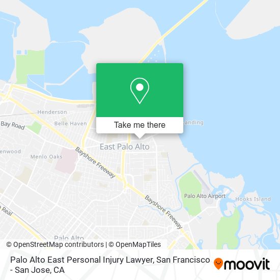 Palo Alto East Personal Injury Lawyer map