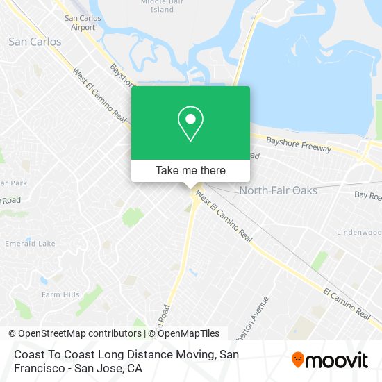 Coast To Coast Long Distance Moving map