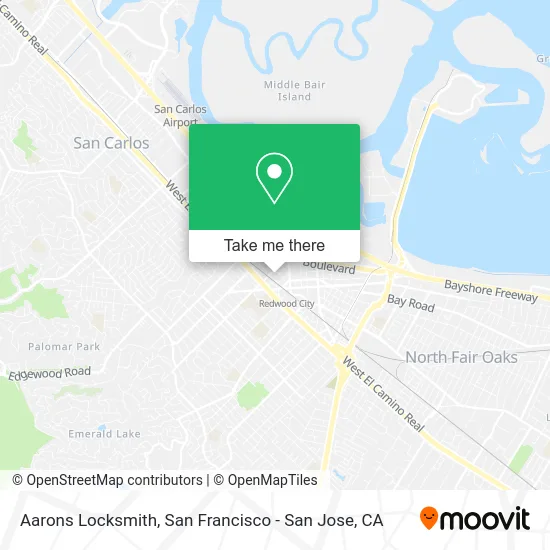 Aarons Locksmith map