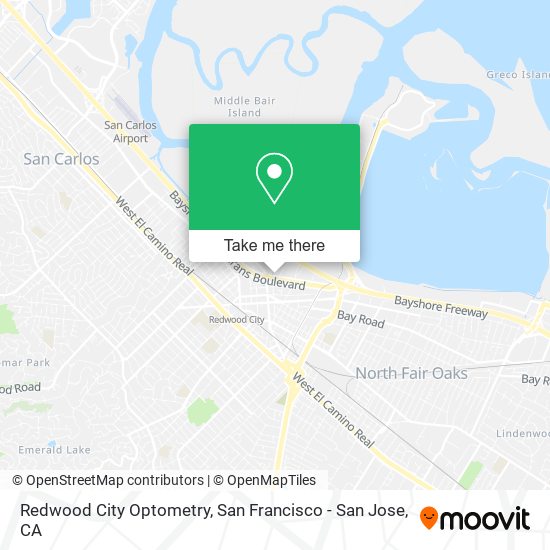 Mapa de Redwood City Optometry