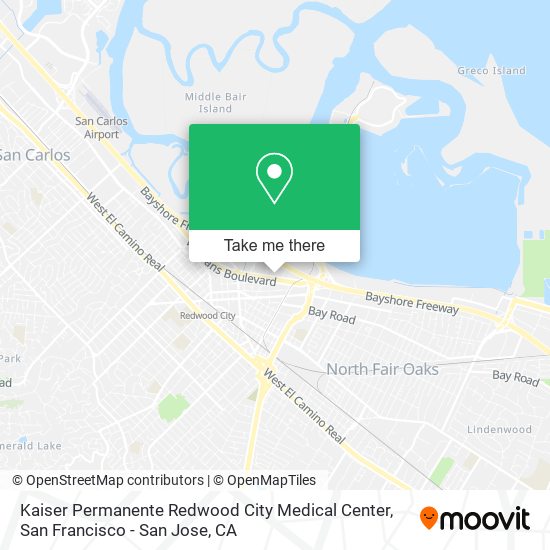 Kaiser Permanente Redwood City Medical Center map