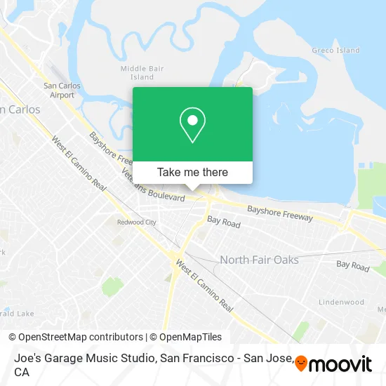 Mapa de Joe's Garage Music Studio