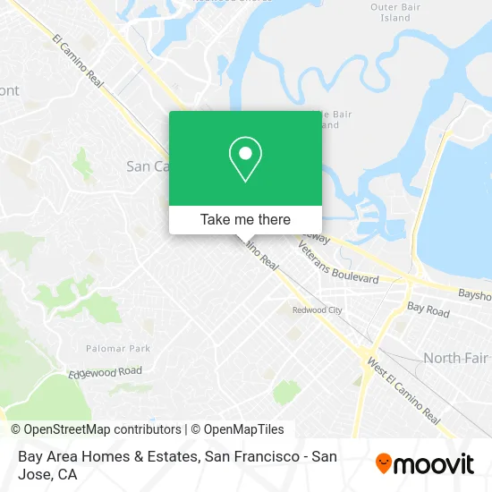 Bay Area Homes & Estates map
