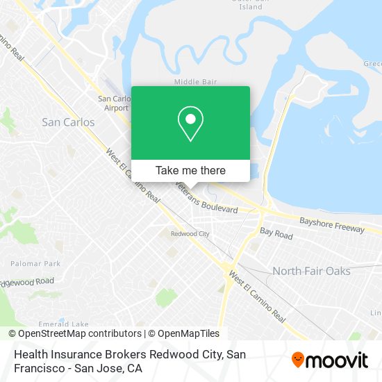 Health Insurance Brokers Redwood City map