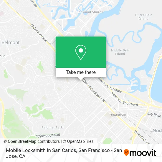 Mobile Locksmith In San Carlos map
