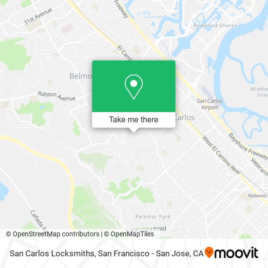 Mapa de San Carlos Locksmiths