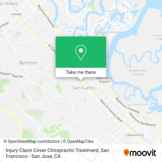 Injury Claim Cover Chiropractic Treatment map