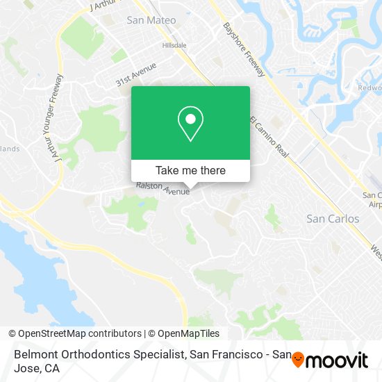 Belmont Orthodontics Specialist map