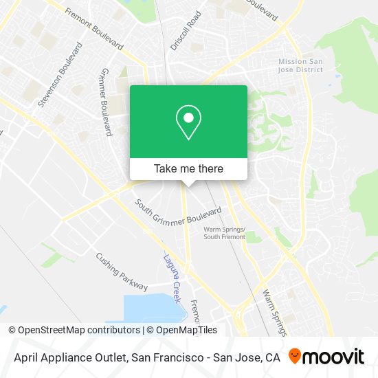 April Appliance Outlet map