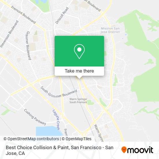 Mapa de Best Choice Collision & Paint