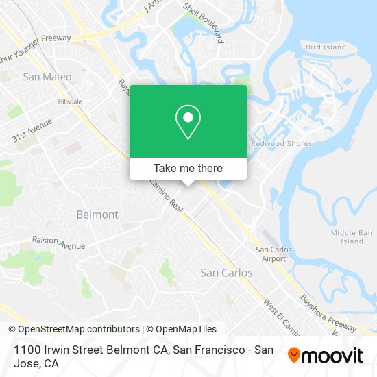 1100 Irwin Street Belmont CA map