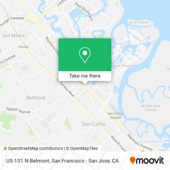 Mapa de US-101 N Belmont
