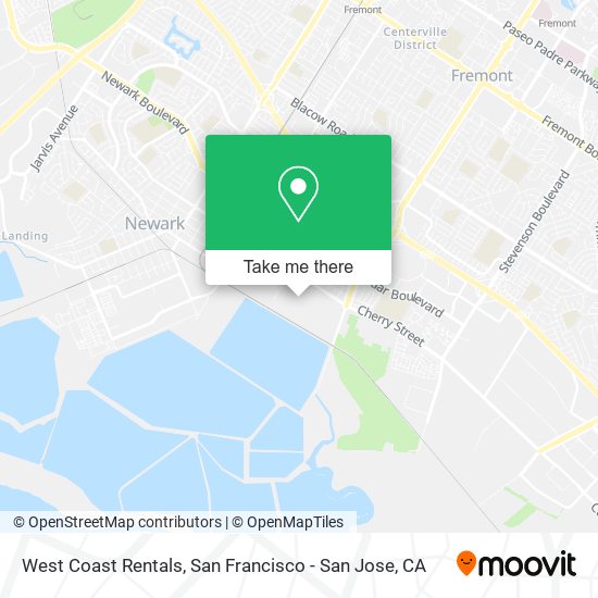 West Coast Rentals map