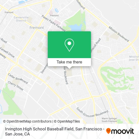 Irvington High School Baseball Field map