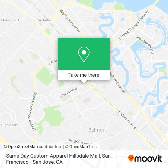 Mapa de Same Day Custom Apparel Hillsdale Mall