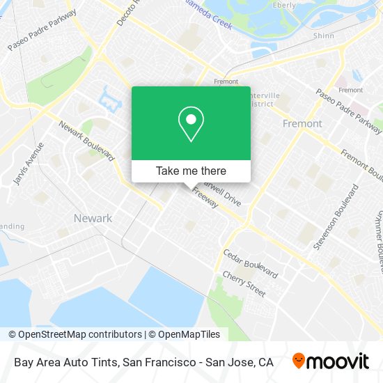 Mapa de Bay Area Auto Tints