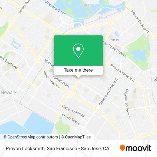 Provon Locksmith map