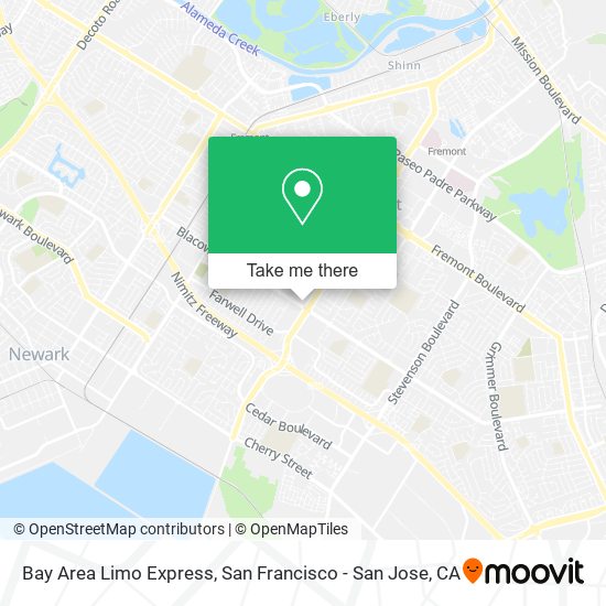 Mapa de Bay Area Limo Express