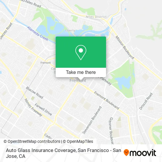 Auto Glass Insurance Coverage map